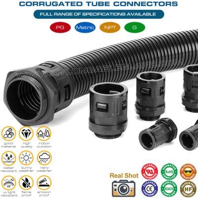 China M12-M63 Metric Conduit Connectors, Straight Flexible Conduit Fittings Plastic Conduit Glands for Hose Tubes AD10-AD54.5 à venda