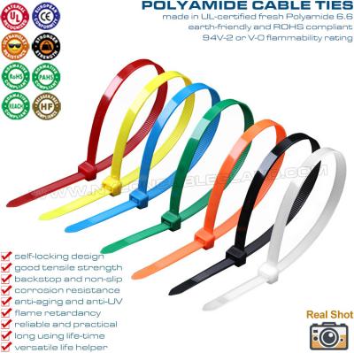 中国 Cable Ties 4.8x300mm Plastic Zip Cable Tie, Ø3.5~80mm Adjustable PA Nylon 66 Cable Tie (50lbs) for Home, Office, Garden 販売のため