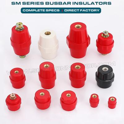 China SM Type Busbar Standoff Insulators, SM25 Polyester Low Voltage Insulator with Screw M6 & BMC/SMC Busbar Supporter for sale