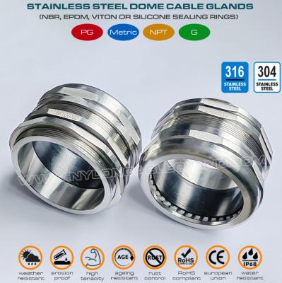 China Type 316L, 316, 304 Stainless Steel IP68 Cable Gland M100x2.0 Metric Thread (EN 60423) for 78mm~84mm Cables for sale