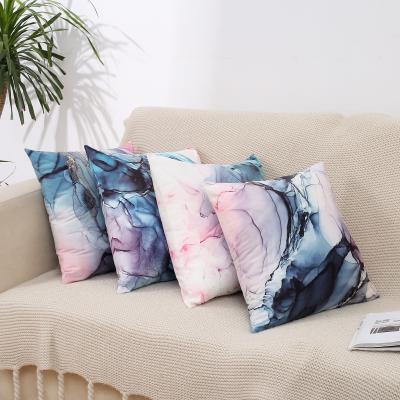 China PORTABLE 4pcs printed abstract blushes blue decorative pillow covers decorative cushionMarble tile cover for sale