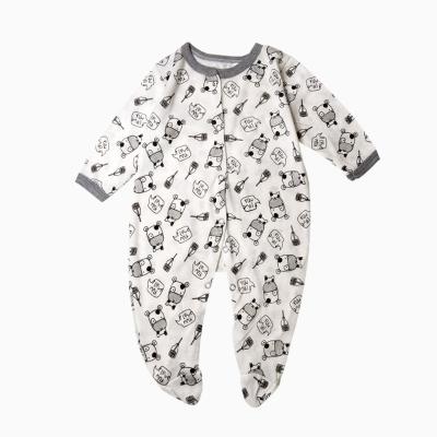 China Spandex/Cotton Newborn Baby Clothes With Feet Overalls Baby Polyester Cotton Printed Newborn Overalls Long Sleeve Knit for sale