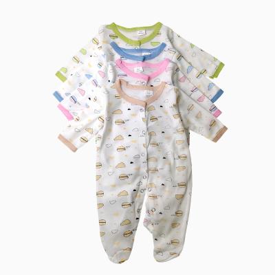 China Stylish and Comfortable Newborn Baby Overalls Pajamas Overalls Baby Winter Print Cartoon Cotton Polyester Crawling Clothes for sale