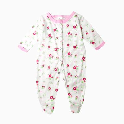 China Stylish And Comfortable Long Sleeve Jumpsuit Clothes Pajamas Polyester Cotton High Quality OEM ODM Printed Snap Button Climbing Clothes Newborn Baby Girl Bab for sale