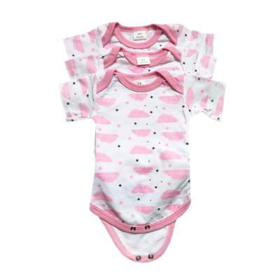 China Newborn Short Sleeve Print Pattern Cotton OEM Design Girl Newborn Baby Clothes High Quality Growing Suit 0-9Months for sale