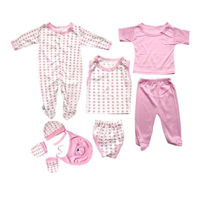 China Breathable baby clothingpolyester cottonknitted and printed crawling suit 8 pieces for newbornrompers baby romper baby for sale