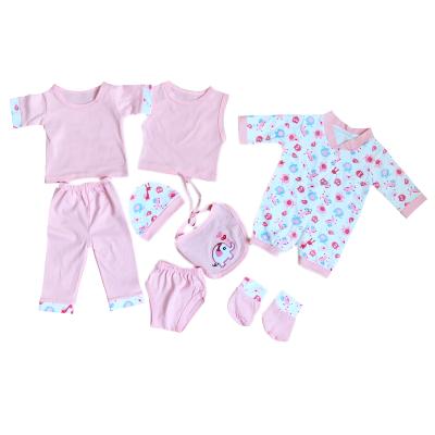 China 100% cotton autumn children's leisure and wear spring breathable newborn baby printed 8 piece setCotton baby suit baby for sale