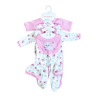 China 2021 Breathable Wholesale Leisure Newborns 8 Sets Short Wear T/C Printed Bib Long Sleeve One Sleeve Climbing Suit Children for sale