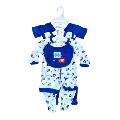 China Breathable aby Newborn Boys Clothing SetsWholesaleleisure Sets 8's Growing Children's Wear Long Sleeve Short Sleeve PrintedBib Costume for sale