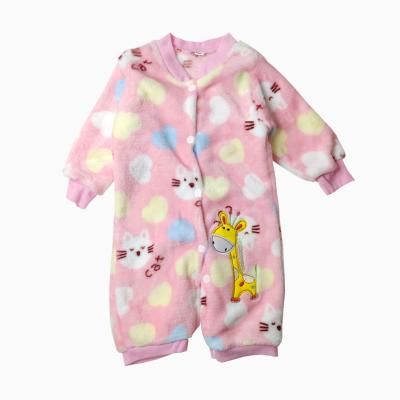 China Spandex/Polyester Shunbao Apparel Products Newborn Printed Overalls, Long Sleeve Flannel Baby Crawling Clothes, Cute Fall and Winter Underwear for sale