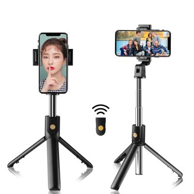 China Fold Portable Selfie Stick 360 Video Stable Photography Phone Tripod Rotating Remote Control Flexible Selfie Stick With Mirror for sale