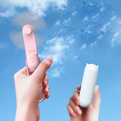 China With New Foldable Electric Power Bank Air Cooling Fans Long Battery Life Pocket Cute Powerbank Silent Strong Wind Mini Portable Fan for sale