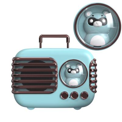 China Creative Cute Hot Light Multimedia Function Phone New Retro Mini Wireless Portable Speaker TWS 5.0 Speaker With Microphone for sale