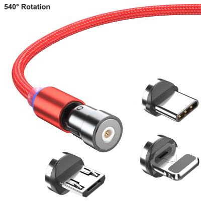 China High Quality Durable 540 Degree Rotating Cable USB 540 Rotating Micro Type C Pin 3 Fill Line 8 In 1 Magnetic Cable For Playing Games for sale