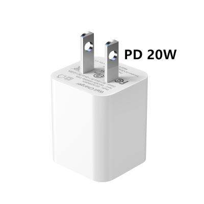 China ETL Certificated 20W PD High Speed ​​Type-C USB C Fast Charging Power Adapter 5V 3A 9V 2.22A Wall Charger For iPhone 12 pro mini 11 for sale