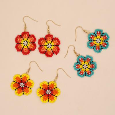 China Other 2023 Miyuki Bead Earrings Sunflower Smile Rice Earring Seed Pearl Beaded Earrings For Woman for sale