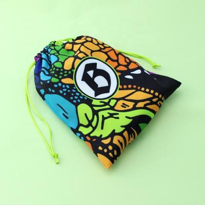 China Factory Recyclable Polyester Canvas Reusable Custom Drawstring Pouch Nylon Gift Bag for sale