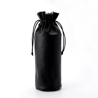 China Promotion Fashion Custom Round Bottom Pouch Leather Gift Bag Drawstring Cosmetic Bag for sale