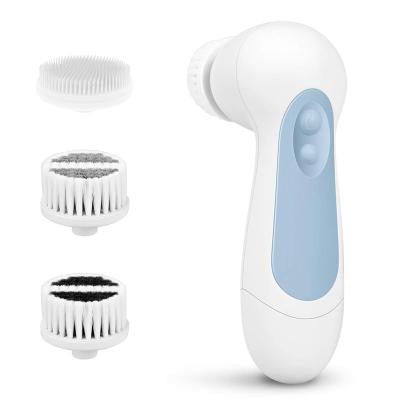 China Rotating DEEP CLEANING Electric Facial Cleansing Water Resistant Facial Cleansing Brush with 3 Exfoliating Brush Heads for sale