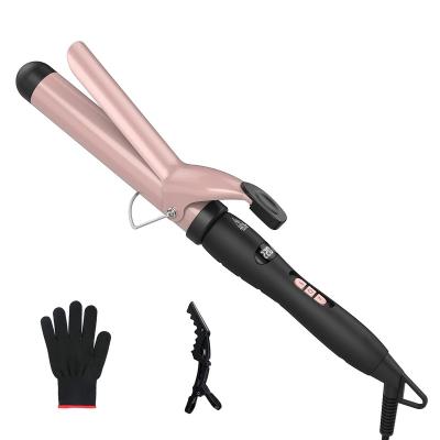 China 360Â ° Swivel Tie Down Curling Iron Tourmaline Ceramic Coating Hair Curler 1.25 Inch Cut Hair Curler Dual Tension Hair Styling Tool For Women for sale