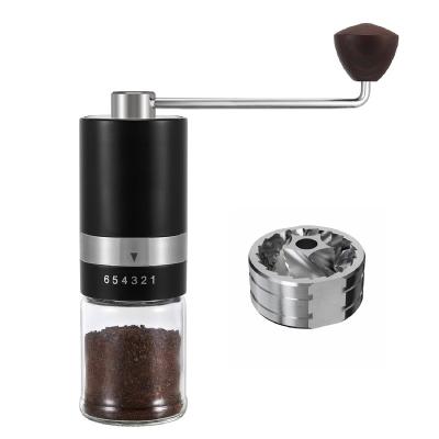 China Adjustable Conical Stainless Steel Grinder Burr Mill Portable Hand Coffee Arranging Hand Coffee Grinder 6 Manual Car Coffee Grinder for sale