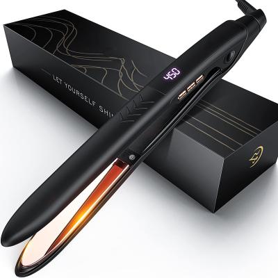 China Amazon Hair Professional Hair Straightener Hot Sale Automatic Cut Iron Titanium Flat Hair Brush For Thick Hair Straightening Iron Brush Salon for sale