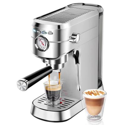 China Hotel Espresso Machine 20 Bar Coffee Maker with Milk Frother Wand, 1350W Quick Dismountable Heater 34oz Water Tank Espresso Coffee Maker for sale