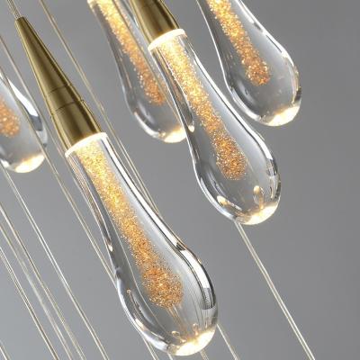 China Modern Customizable Crystal Glass LED Post Modern Chandeliers For Restaurant And Bar Stair Lights for sale