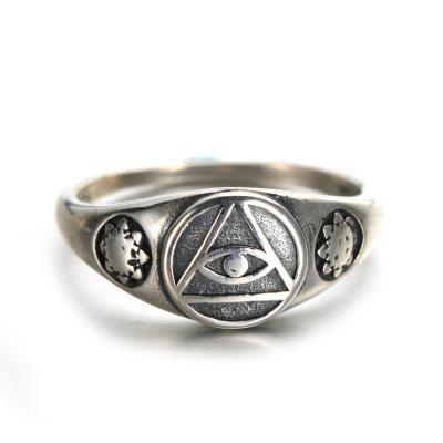 China Fashional Men's Punk Casting 925 Sterling Silver Punk Rings Men's Eyes Of God for sale