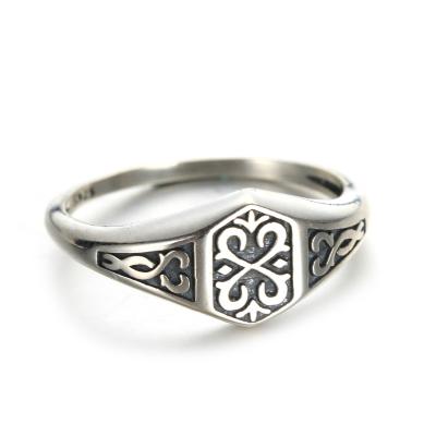 China Vintage Gothic Punk Styles Custom Made 925 Mens Sterling Silver Engraved Thor Pattern Rings Jewelry Male Punk for sale