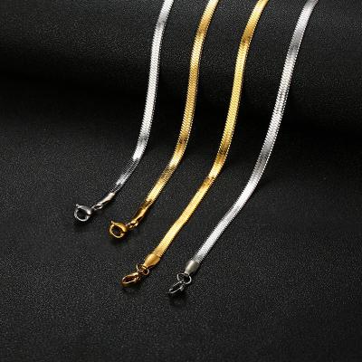 China Wholesale CLASSIC Gold Plated Necklace Chain Necklace Bone Snake Stainless Steel Short Silver Clavicle Chain For Women for sale