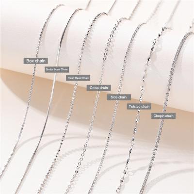 China FASHIONABLE Wholesale White Gold Plated 925 Sterling Silver Clavicle Chain Necklace for sale