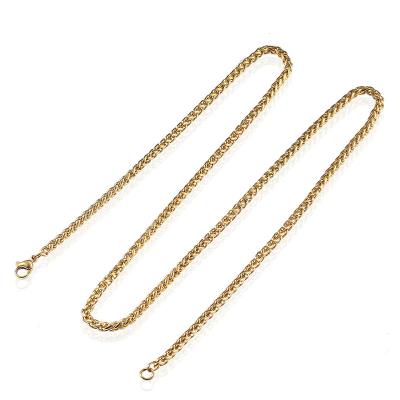 China Hot Sale 24inch Hiphop Link Stainless Steel Gold Plated Mens Chain Necklace Jewelry for sale