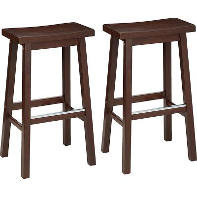 China Environment Friendly Solid Wood Classic Saddle-Seat Kitchen Counter Stool With Foot Plate for sale