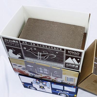 China Homemade Handmade Cat Grab Box Entertainment Box Cardboard Packaging With Practical Grab Board Wrapping Paper Box for sale