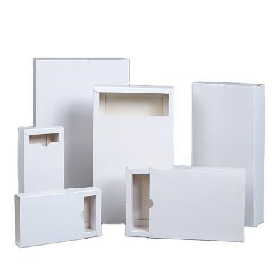 China Wholesale Handmade White Stain Paperboard Gift Box Tea Box Paper Packaging Drawer Customized Shipping Cosmetic Box for sale