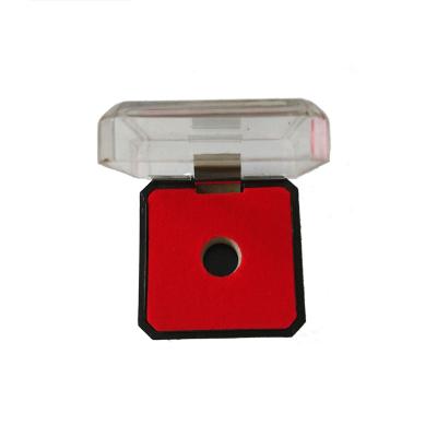 China Small Handmade Square Lapel Pin Box Holder With Hinged Lid for sale