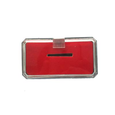 China Recyclable Metal Badge Holder Case Rectangular Lapel Pin Box With Hinged Lid for sale