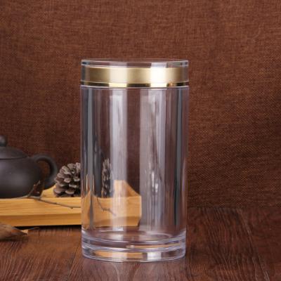 China 500ml 700g Food Clear Plastic Container Honey Jar Dry Food Tea Pot for sale