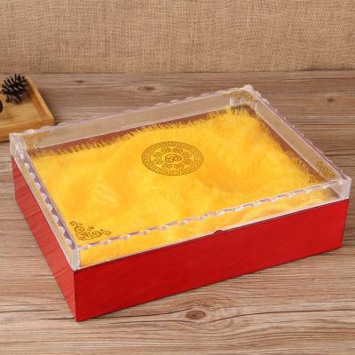 China Handmade MDF wooden box with clear lid for sale