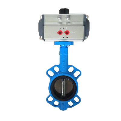 China DN100 General Cast Iron Wafer Pneumatic Actuator Butterfly Valve With Pneumatic Actuator for sale