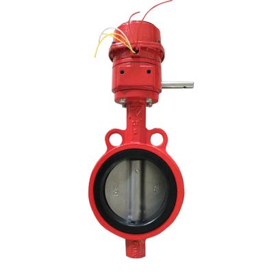 China General Cast Iron DN100 Wafer Type Water Signal Butterfly Valve for sale