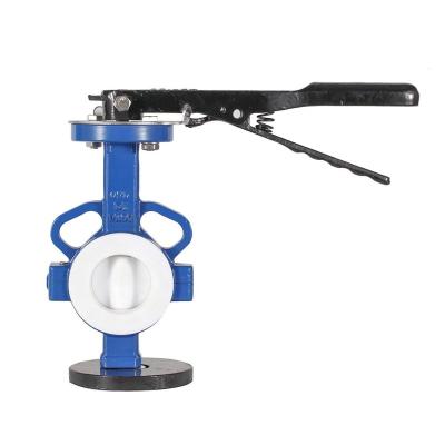 China General China Factory DN100 Full PTFE Jacketed Caliper Butterfly Valve for sale