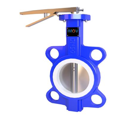 China DN50 Cast Iron Wafer PTFE Valve Seat General Butterfly Valve for sale