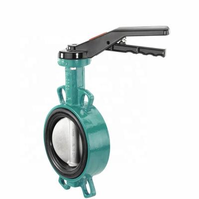 China General Type Good Price Cast Iron PN10/16 Body Wafer Butterfly Valve for sale