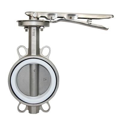 China General Wafer Type Butterfly Valve PTFE Seat Butterfly Control Valve With CE Approval for sale