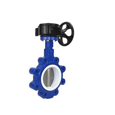 China General DN40 DN300 PTFE coated steel supports semi supported type butterfly valve for sale