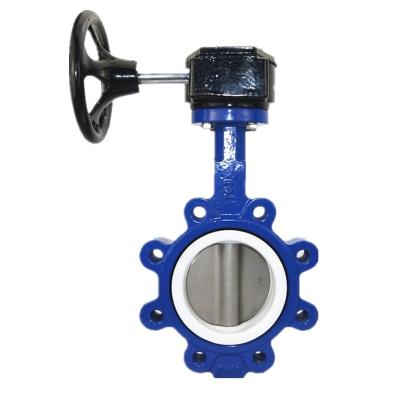 China General Cast Ductile Iron PTFE Lined Concentric Without Pin Lug Type Butterfly Valve for sale