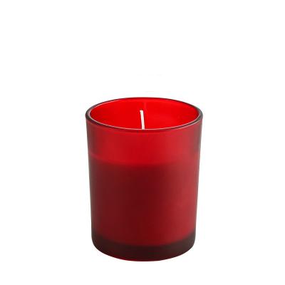 China Home Decoration Candle Packaging Container Round Painted Frosted Glass Empty Candle Jars Customized For Candle Making With Lid for sale