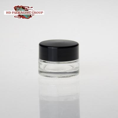 China Black Screw Lid 50g 100g Skin Care Cream Jar Empty Black Glass Lid Cream Jar for sale